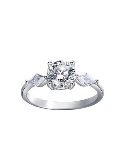 1 CT VVS1 Moissanite Solid Silver Ring