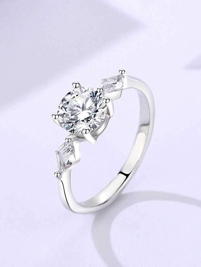1 CT VVS1 Moissanite Solid Silver Ring