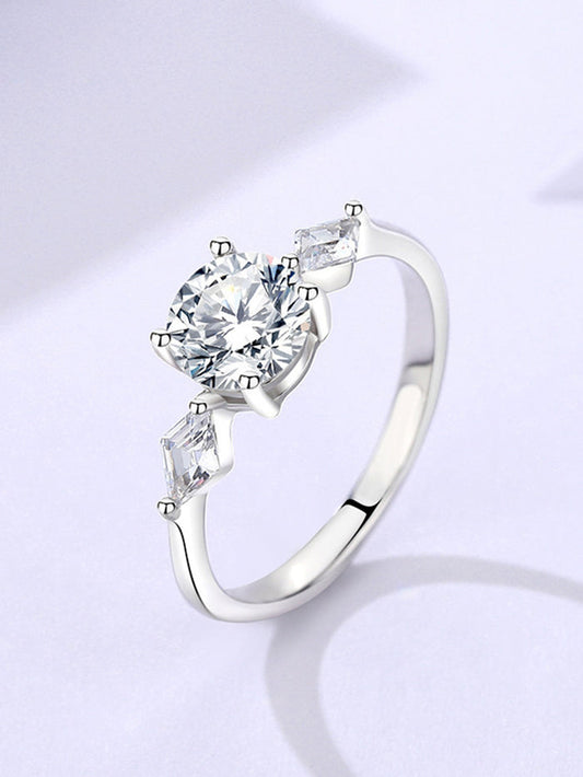 1 CT VVS1 Moissanite Solid Silver Ring