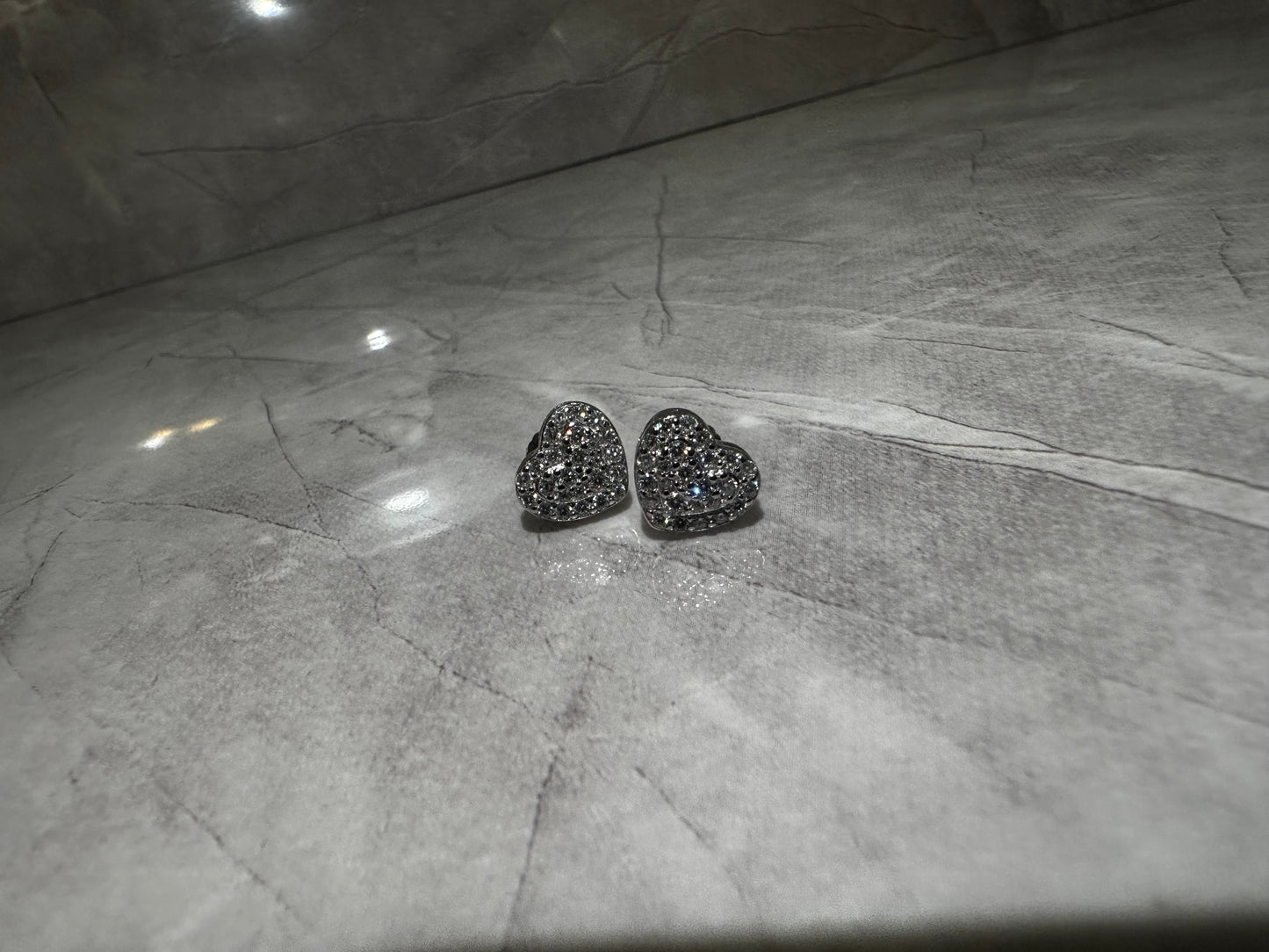 Heart Stud Earrings 6.5mm – Sterling Silver VVS1 Clarity Moissanite